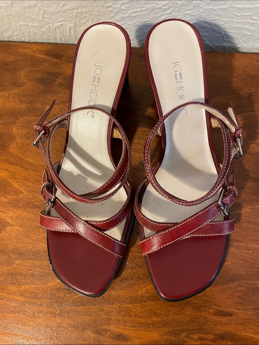 Burgundy Strappy Women’s Sandals